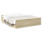 vidaXL Giroletto Cassetti Rovere Sonoma 160x200 cm Legno Multistrato vidaXL Giroletto Cassetti Rovere Sonoma 160x200 cm Legno Multistrato