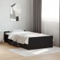 vidaXL Giroletto con Cassetti Nero 75x190 cm in Legno Multistrato vidaXL Giroletto con Cassetti Nero 75x190 cm in Legno Multistrato