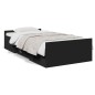 vidaXL Giroletto con Cassetti Nero 75x190 cm in Legno Multistrato vidaXL Giroletto con Cassetti Nero 75x190 cm in Legno Multistrato