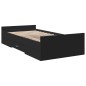 vidaXL Giroletto con Cassetti Nero 75x190 cm in Legno Multistrato vidaXL Giroletto con Cassetti Nero 75x190 cm in Legno Multistrato