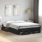 vidaXL Giroletto con Cassetti Nero 150x200 cm in Legno Multistrato
