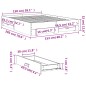 vidaXL Giroletto con Cassetti Nero 150x200 cm in Legno Multistrato