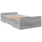 vidaXL Giroletto Cassetti Grigio Sonoma 100x200 cm Legno Multistrato