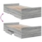 vidaXL Giroletto Cassetti Grigio Sonoma 100x200 cm Legno Multistrato
