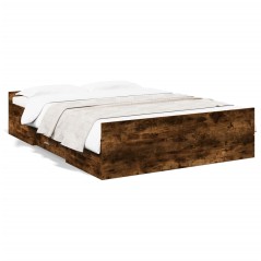 vidaXL Giroletto con Cassetti Rovere Fumo 120x190 cm Legno Multistrato