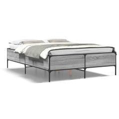 vidaXL Giroletto Grigio Sonoma 150x200 cm in Legno Multistrato Metallo