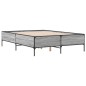 vidaXL Giroletto Grigio Sonoma 150x200 cm in Legno Multistrato Metallo vidaXL Giroletto Grigio Sonoma 150x200 cm in Legno Multistrato Metallo