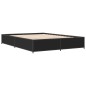 vidaXL Giroletto Nero 120x200 cm in Legno Multistrato e Metallo vidaXL Giroletto Nero 120x200 cm in Legno Multistrato e Metallo