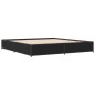 vidaXL Giroletto Nero 160x200 cm in Legno Multistrato e Metallo