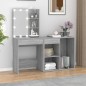 Toeletta con LED e Armadietto Grigio Sonoma Legno Multistrato Toeletta con LED e Armadietto Grigio Sonoma Legno Multistrato