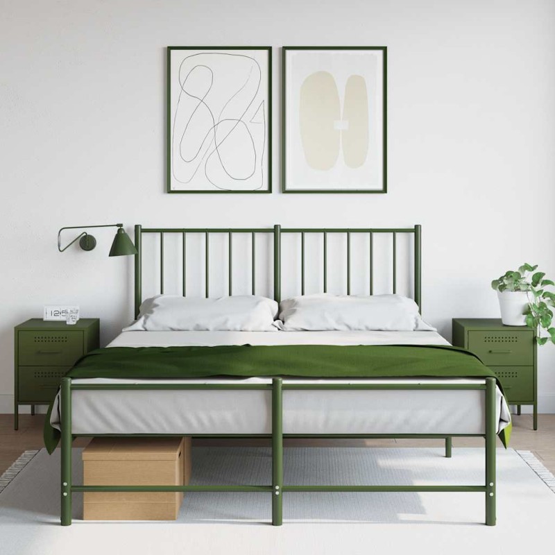 vidaXL Comodini 2 pz Verde Oliva 36x39x50,5 cm in Acciaio vidaXL Comodini 2 pz Verde Oliva 36x39x50,5 cm in Acciaio