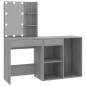 Toeletta con LED e Armadietto Grigio Sonoma Legno Multistrato Toeletta con LED e Armadietto Grigio Sonoma Legno Multistrato