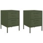 vidaXL Comodini 2 pz Verde Oliva 36x39x50,5 cm in Acciaio vidaXL Comodini 2 pz Verde Oliva 36x39x50,5 cm in Acciaio