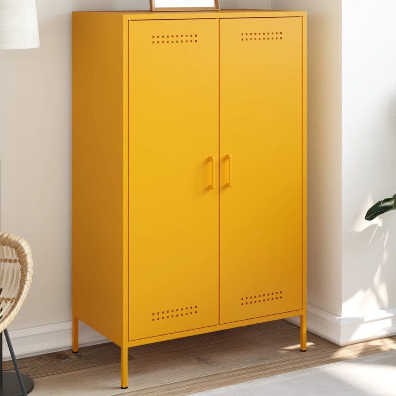 vidaXL Credenza Giallo Senape 68x39x113 cm in Acciaio vidaXL Credenza Giallo Senape 68x39x113 cm in Acciaio