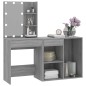 Toeletta con LED e Armadietto Grigio Sonoma Legno Multistrato Toeletta con LED e Armadietto Grigio Sonoma Legno Multistrato