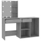 Toeletta con LED e Armadietto Grigio Sonoma Legno Multistrato Toeletta con LED e Armadietto Grigio Sonoma Legno Multistrato