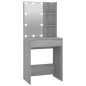 Toeletta con LED e Armadietto Grigio Sonoma Legno Multistrato Toeletta con LED e Armadietto Grigio Sonoma Legno Multistrato