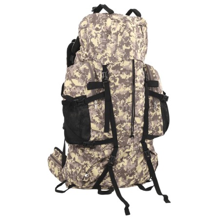 vidaXL Zaino da Trekking Cammello Mimetico 100 L in Tessuto Oxford