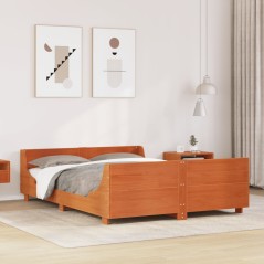 vidaXL Giroletto senza Materasso Marrone Cera 140x200cm Massello Pino