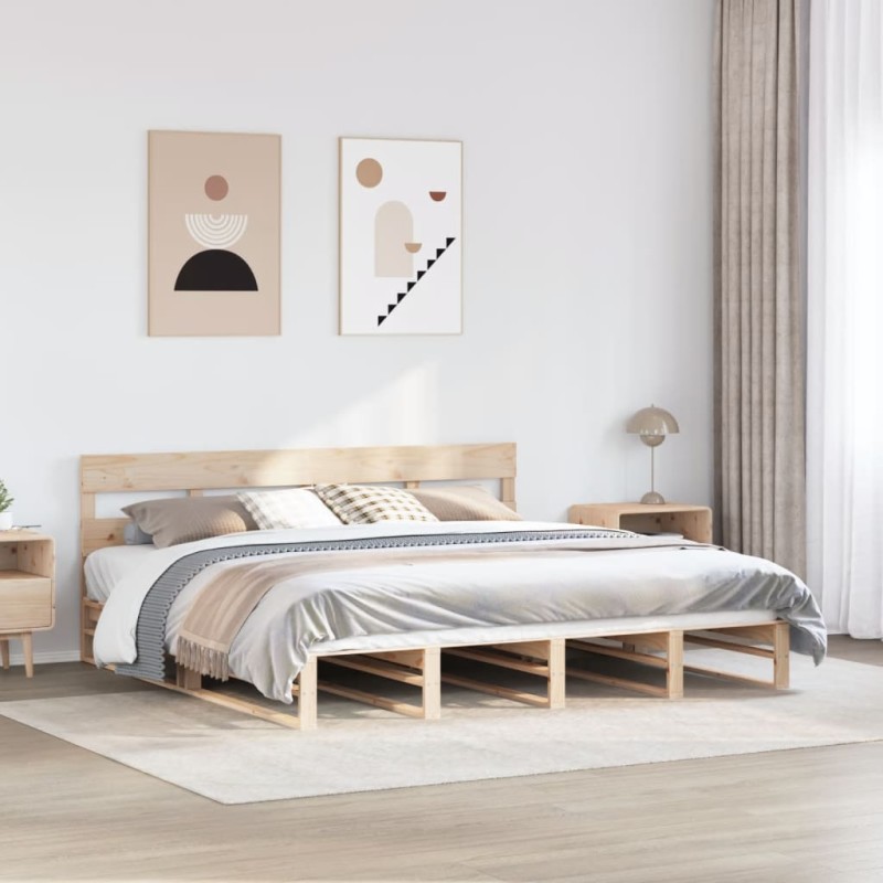 vidaXL Letto senza Materasso 180x200 cm in Legno Massello di Pino vidaXL Letto senza Materasso 180x200 cm in Legno Massello di Pino