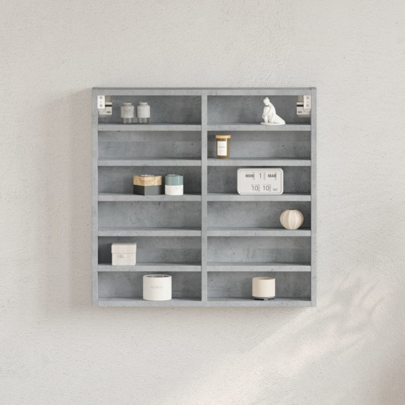 vidaXL Armadietto Vetrina Grigio Cemento 60x8,5x58 cm Multistrato vidaXL Armadietto Vetrina Grigio Cemento 60x8,5x58 cm Multistrato