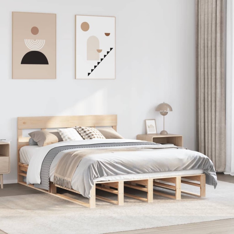 vidaXL Letto senza Materasso 140x190 cm in Legno Massello di Pino