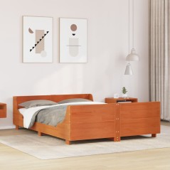 vidaXL Letto senza Materasso Marrone Cera 160x200 cm in Legno di Pino