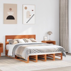 vidaXL Letto senza Materasso Marrone Cera 150x200 cm in Legno di Pino