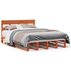 vidaXL Letto senza Materasso Marrone Cera 150x200 cm in Legno di Pino