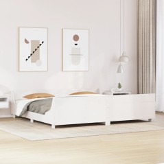 vidaXL Giroletto senza Materasso Bianco 200x200 cm Legno Massello Pino