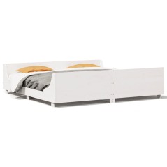 vidaXL Giroletto senza Materasso Bianco 200x200 cm Legno Massello Pino