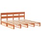 vidaXL Letto senza Materasso Marrone Cera 200x200 cm in Legno di Pino vidaXL Letto senza Materasso Marrone Cera 200x200 cm in Legno di Pino