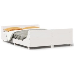 vidaXL Letto senza Materasso Bianco 140x190 cm Legno Massello di Pino