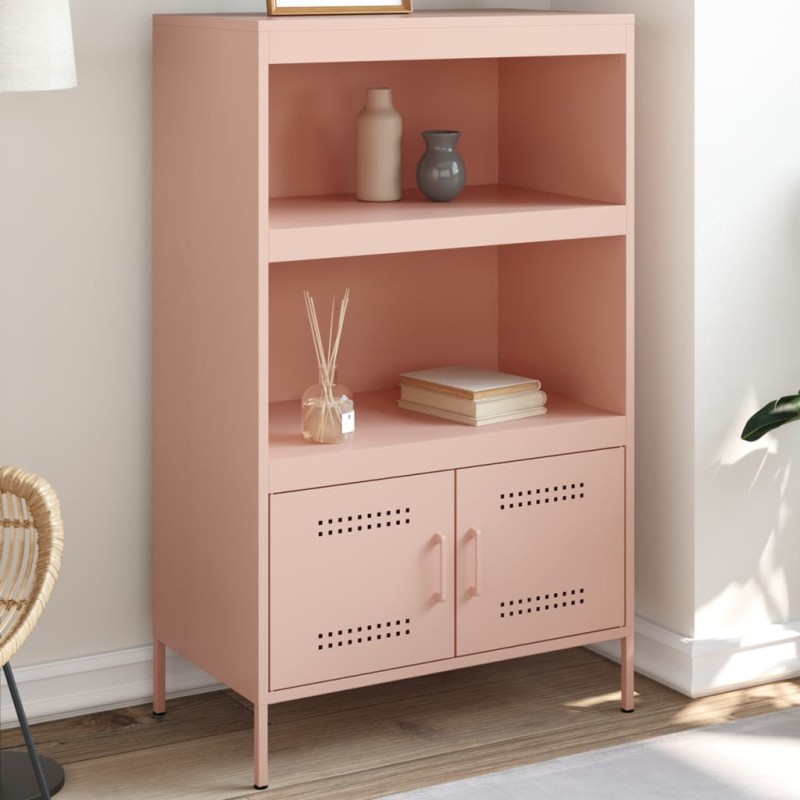 vidaXL Credenza Rosa 68x39x113 cm in Acciaio vidaXL Credenza Rosa 68x39x113 cm in Acciaio