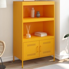 vidaXL Credenza Giallo Senape 68x39x113 cm in Acciaio