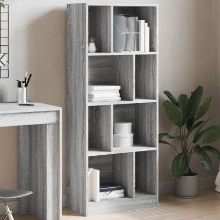 vidaXL Libreria Grigio Sonoma 57x28,5x141 cm in Legno Multistrato