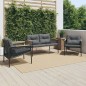 vidaXL Set Mobili da Balcone 3 pz con Cuscini Nero in Acciaio vidaXL Set Mobili da Balcone 3 pz con Cuscini Nero in Acciaio