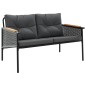 vidaXL Set Mobili da Balcone 3 pz con Cuscini Nero in Acciaio vidaXL Set Mobili da Balcone 3 pz con Cuscini Nero in Acciaio