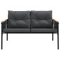 vidaXL Set Mobili da Balcone 3 pz con Cuscini Nero in Acciaio vidaXL Set Mobili da Balcone 3 pz con Cuscini Nero in Acciaio
