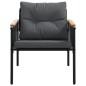 vidaXL Set Mobili da Balcone 3 pz con Cuscini Nero in Acciaio vidaXL Set Mobili da Balcone 3 pz con Cuscini Nero in Acciaio