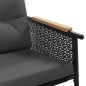 vidaXL Set Mobili da Balcone 3 pz con Cuscini Nero in Acciaio vidaXL Set Mobili da Balcone 3 pz con Cuscini Nero in Acciaio