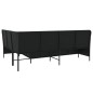 vidaXL Divano da Giardino a L con Cuscini Nero in Polyrattan