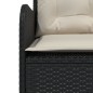 vidaXL Divano da Giardino a L con Cuscini Nero in Polyrattan