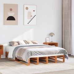 vidaXL Letto senza Materasso Marrone Cera 140x190 cm in Legno di Pino