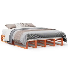 vidaXL Letto senza Materasso Marrone Cera 140x190 cm in Legno di Pino