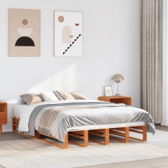 vidaXL Letto senza Materasso Marrone Cera 120x190 cm in Legno di Pino
