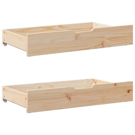 vidaXL Cassettoni da Letto con Ruote 2 pz 95x55x16 cm in Legno di Pino