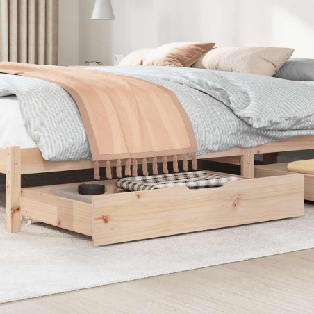 vidaXL Cassettoni da Letto con Ruote 2 pz 95x55x16 cm in Legno di Pino