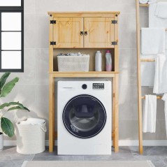 vidaXL Mobile Lavatrice da Bagno Corona in Legno Massello di Pino