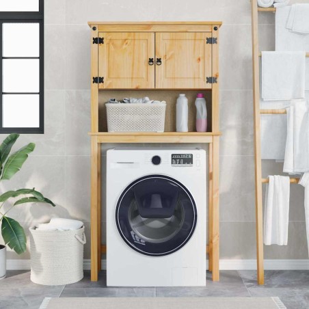 vidaXL Mobile Lavatrice da Bagno Corona in Legno Massello di Pino